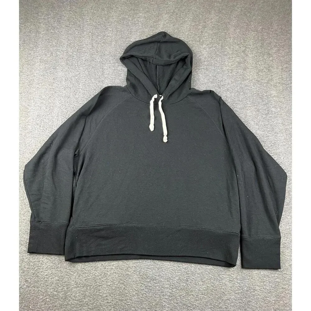 J.Crew Womens Black Hoodie Sweatshirt Size XL‎